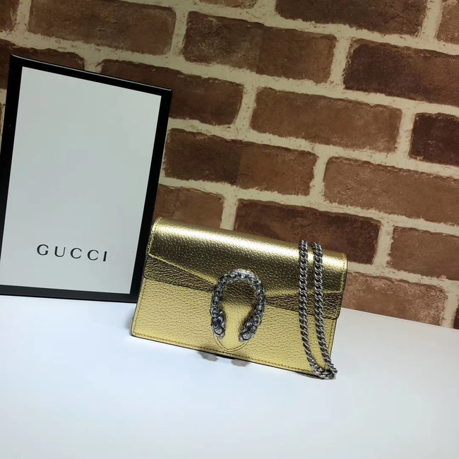 Gucci Dionysus Leather Super mini Bag 476432 gold