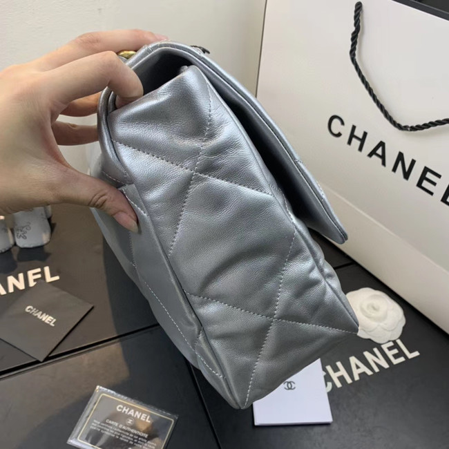 Chanel 19 flap bag AS1161 silver