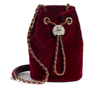 Chanel velvet Drawstring bag AS1894 Burgundy