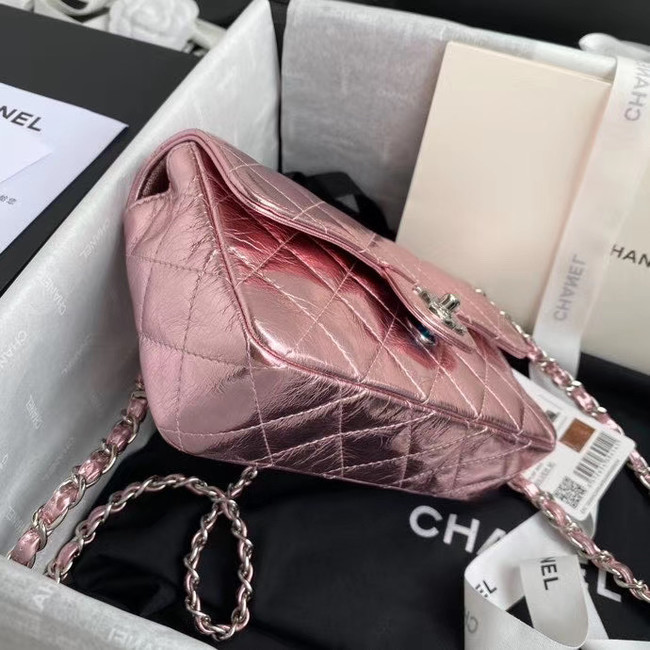 Chanel Flap Original Lambskin Leather Shoulder Bag AS1665 silver pink