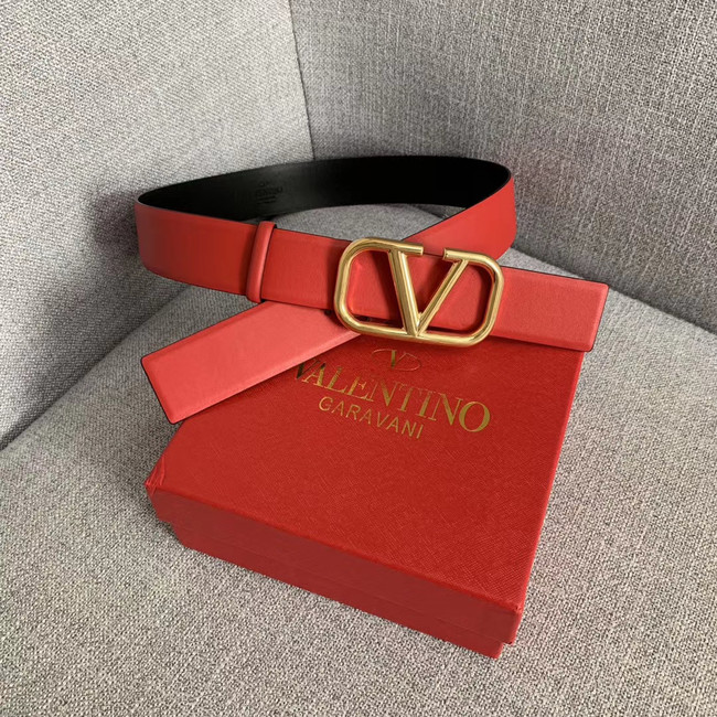 Valentino Leather Belt wide 4.0CM 3598 red