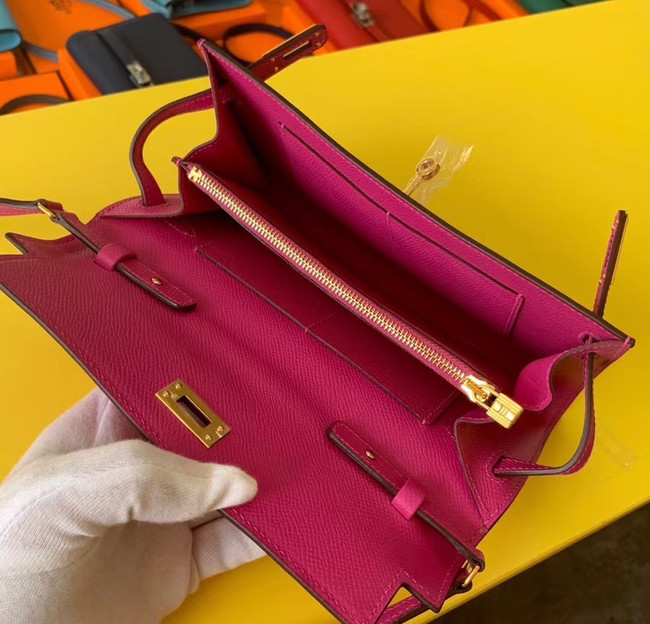 Hermes Original kelly espom leather to go woc Bag H4087 Purplish red