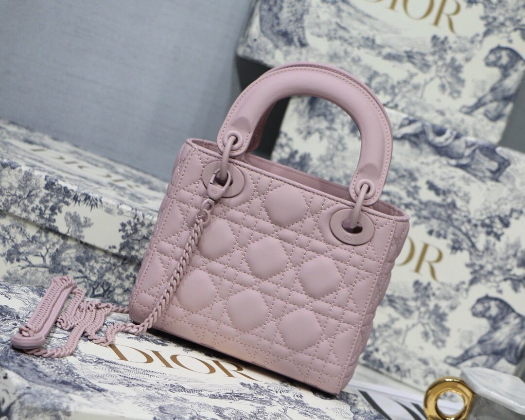 Dior Lady Dior Bag Original Sheepskin Leather CD5500 pink