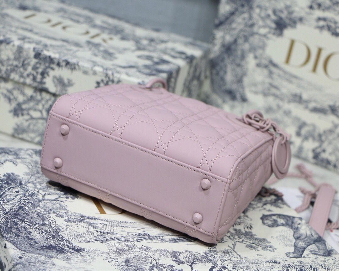 Dior Lady Dior Bag Original Sheepskin Leather CD5500 pink