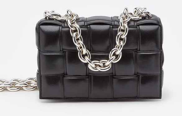 Bottega Veneta THE CHAIN CASSETTE Expedited Delivery 631421 black & Hardware: Silver finish