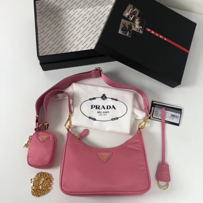 Prada Re-Edition nylon shoulder bag 1BH204 rose