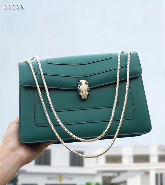 Bvlgari Serpenti Forever leather crossbody bag 20288 Emerald