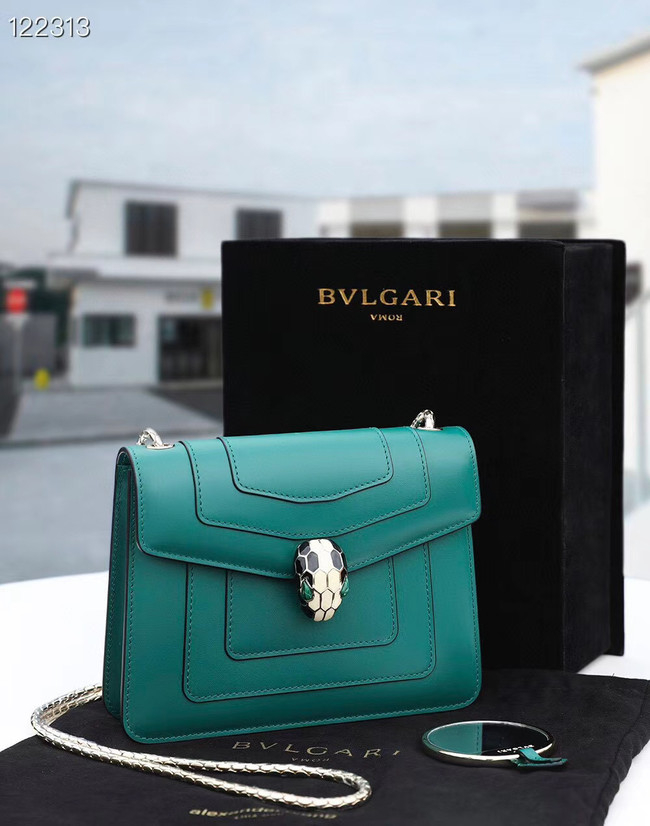 Bvlgari Serpenti Forever leather small crossbody bag 20291 Emerald