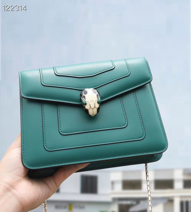 Bvlgari Serpenti Forever leather small crossbody bag 20291 Emerald