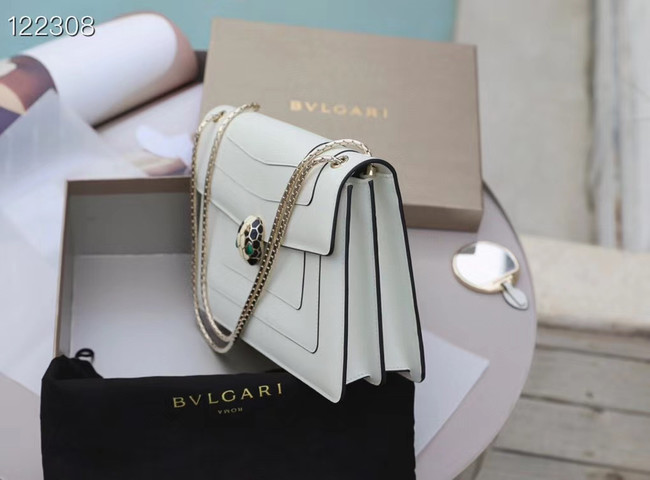 Bvlgari Serpenti Forever leather small crossbody bag 20291 white