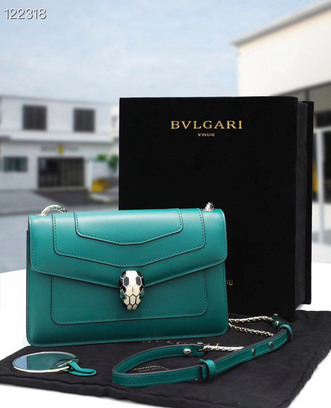 Bvlgari Serpenti Forever leather small crossbody bag 28090 Emerald