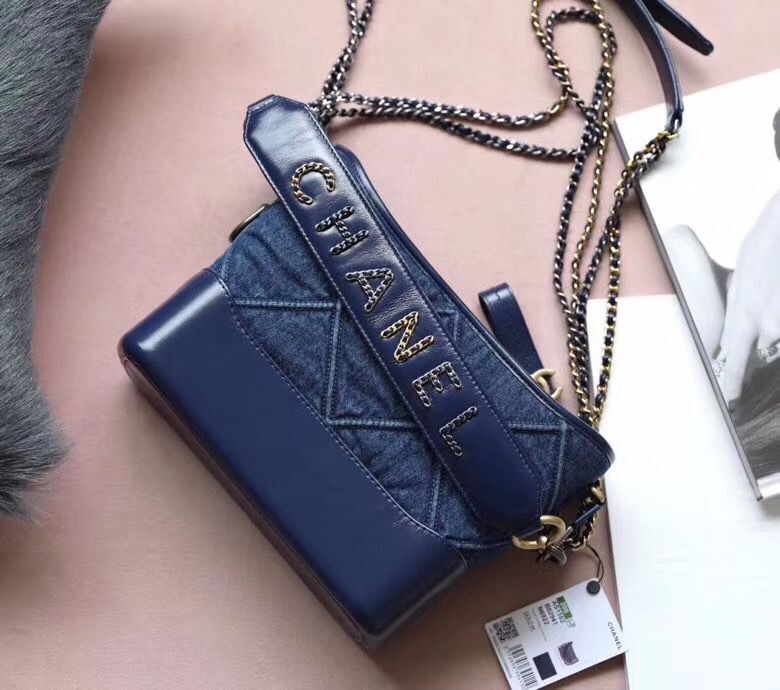 Chanel Gabrielle Small Denim Hobo Bag AS0865 Blue