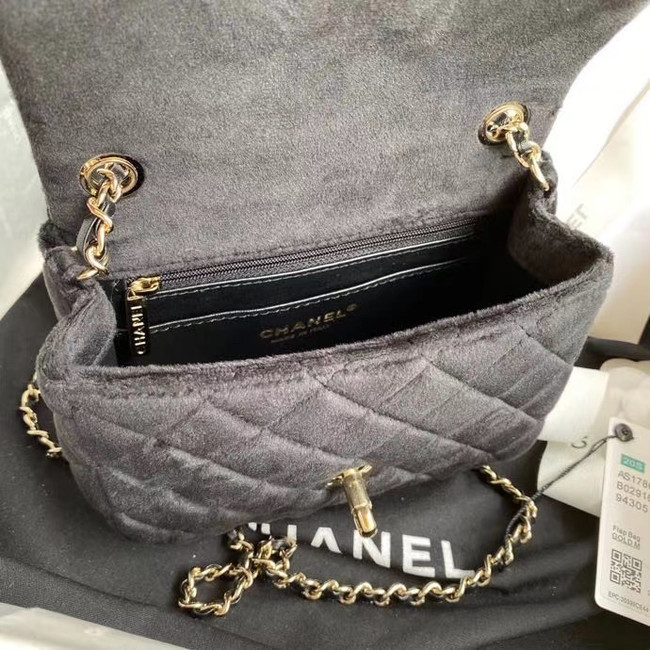 Chanel Original Small velvet flap bag AS1115 black