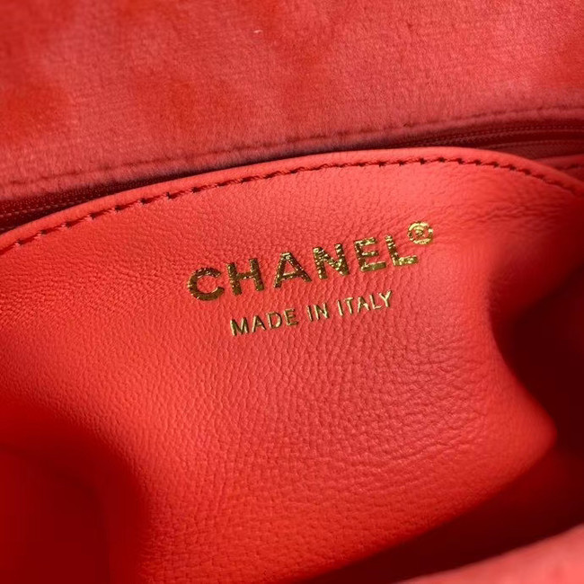 Chanel Original Small velvet flap bag AS1115 orange