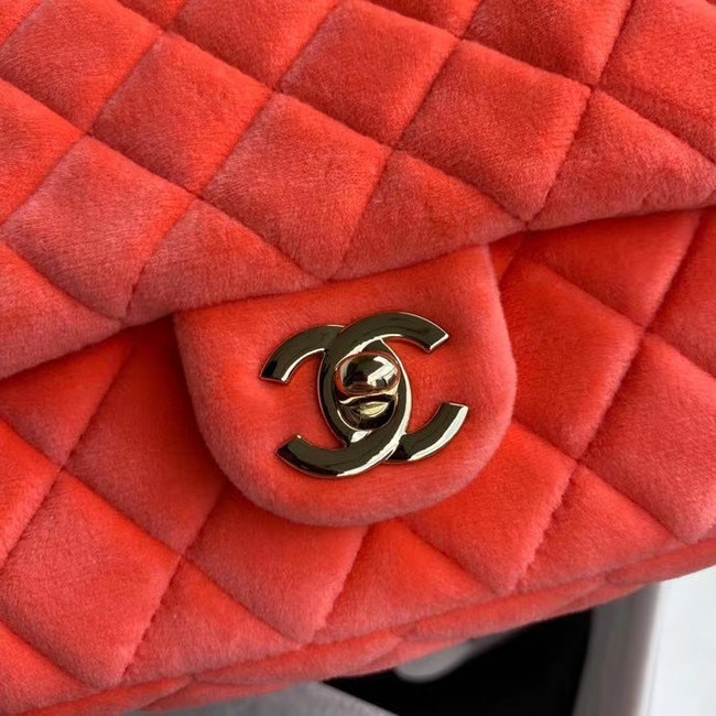 Chanel Original Small velvet flap bag AS1115 orange