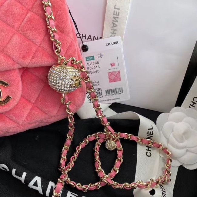 Chanel Original Small velvet flap bag AS1115 rose