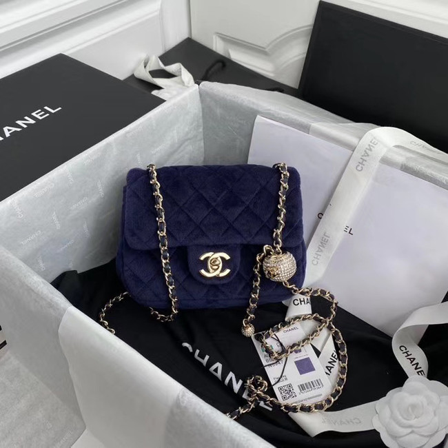 Chanel Original Small velvet flap bag AS1115 royal blue