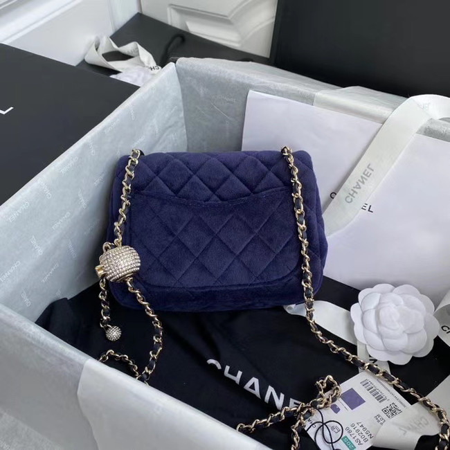 Chanel Original Small velvet flap bag AS1115 royal blue