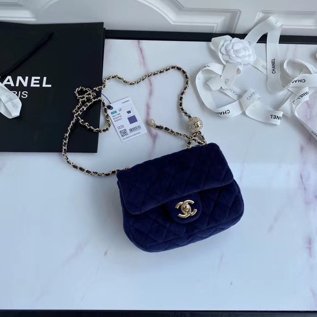 Chanel Original Small velvet flap bag AS1115 royal blue