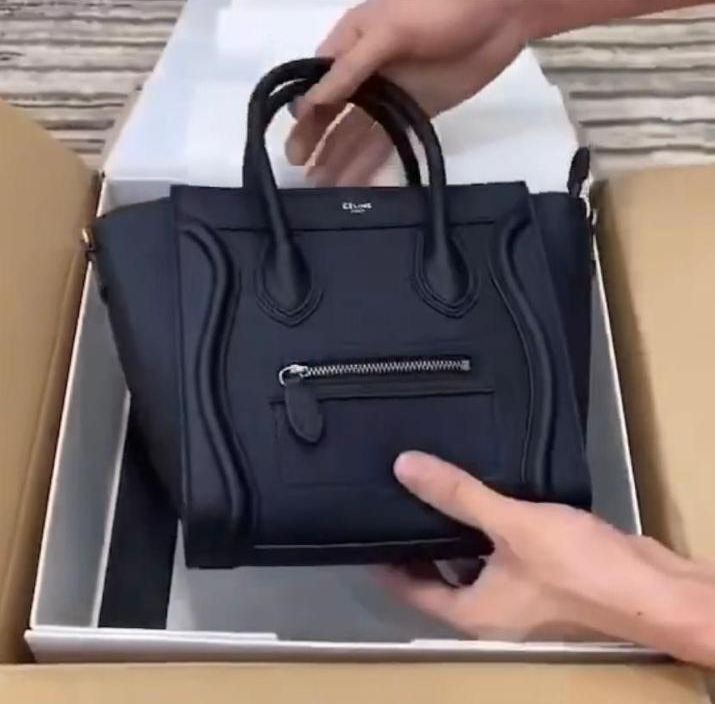 Celine Luggage Original Leather Mini Tote Bag 88022 Black