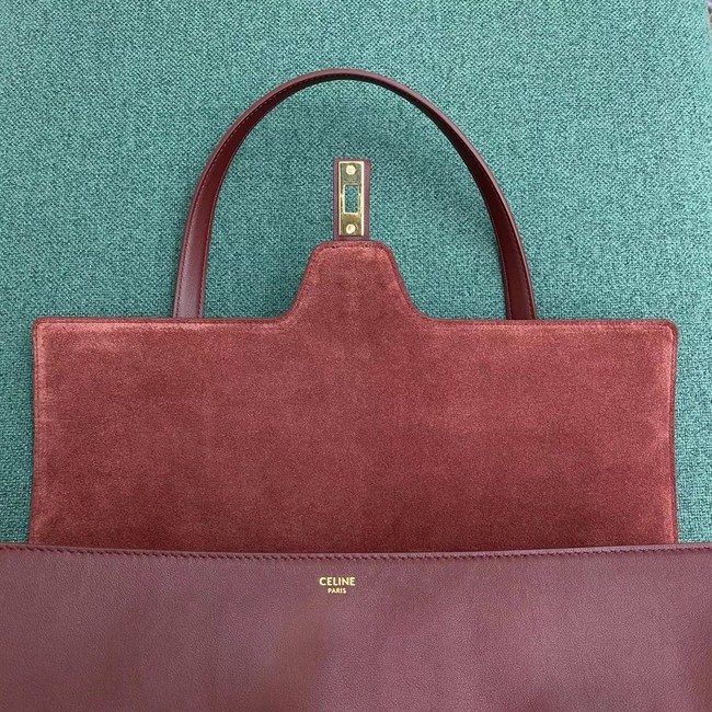 Celine LARGE SOFT 16 BAG IN SUPPLE GRAINED CALFSKIN 194043 Burgundy