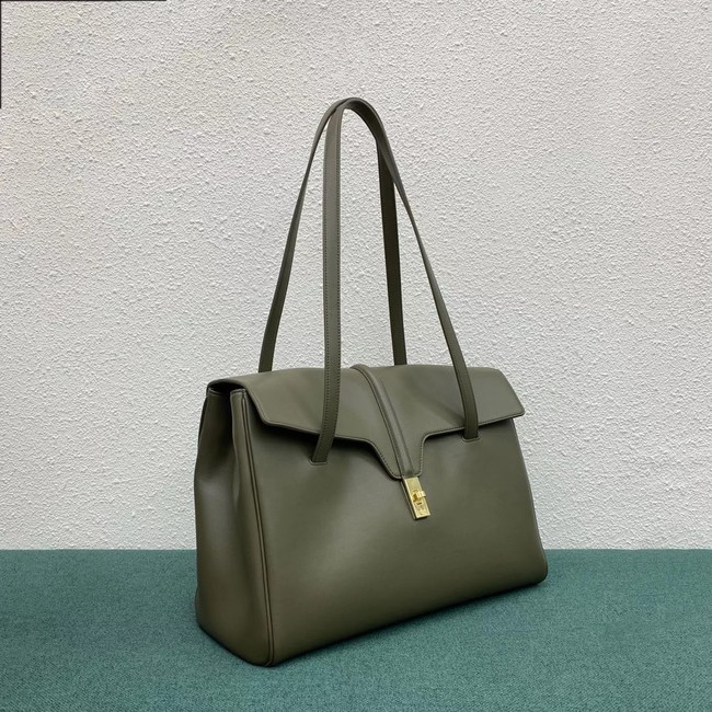 Celine LARGE SOFT 16 BAG IN SUPPLE GRAINED CALFSKIN 194043 green