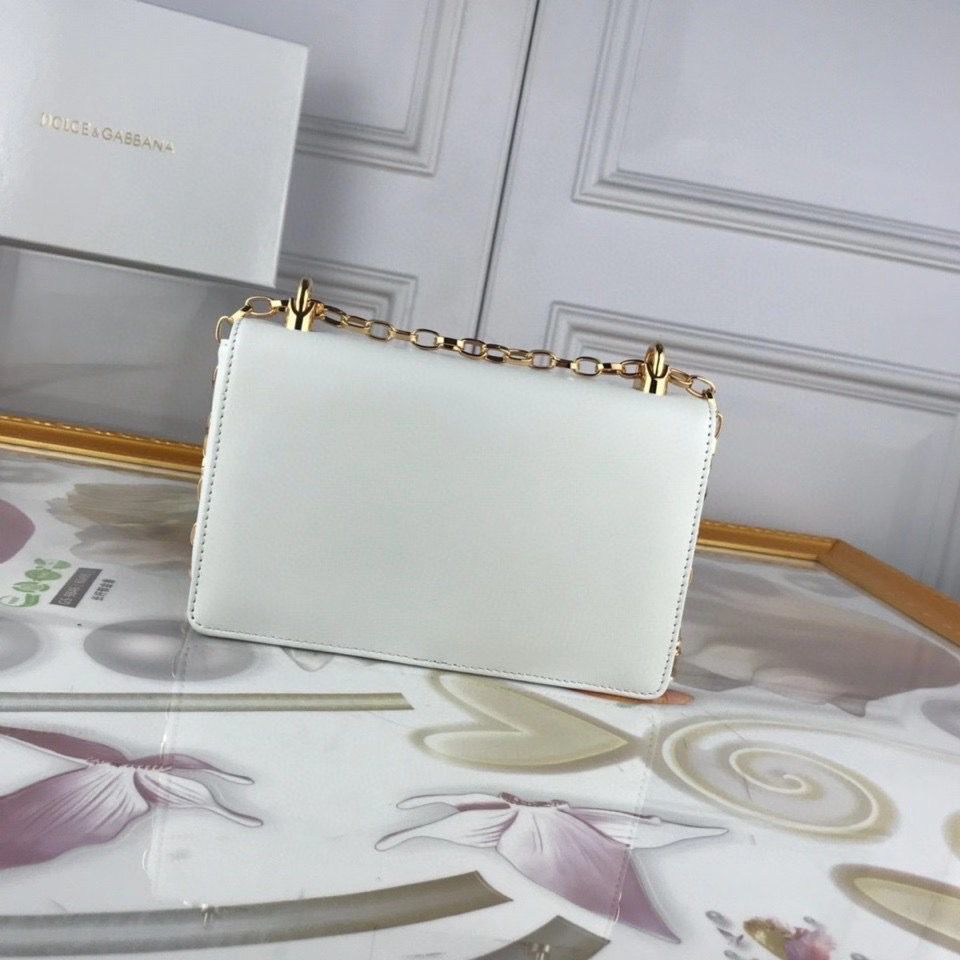 Dolce & Gabbana Original Leather Shoulder Bag BB6315 White