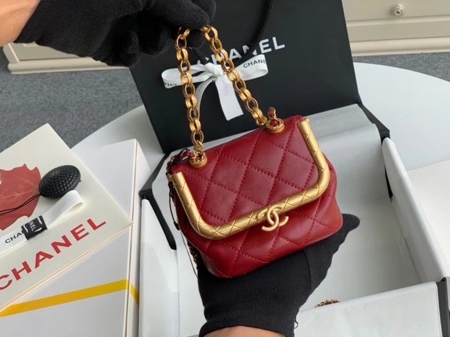 Chanel Original mini Magnet buckle bag AS1885 red