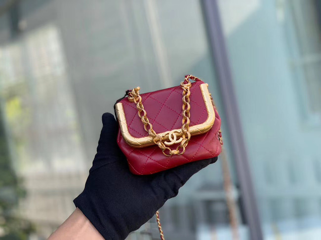 Chanel Original mini Magnet buckle bag AS1885 red