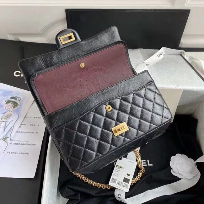 Chanel 2.55 Calfskin Flap Bag A37586 black