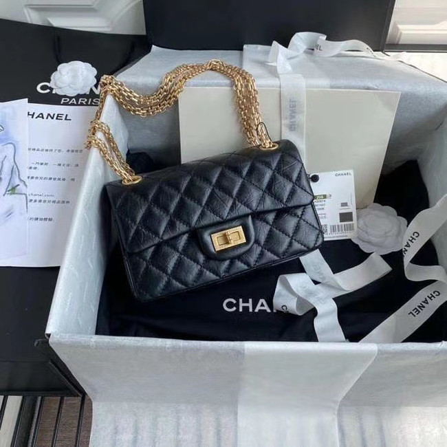 Chanel 2.55 Calfskin Flap Bag A37586 black