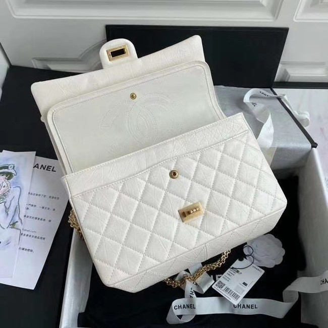 Chanel 2.55 Calfskin Flap Bag A37587 white