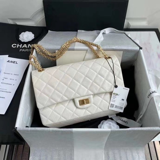 Chanel 2.55 Calfskin Flap Bag A37587 white