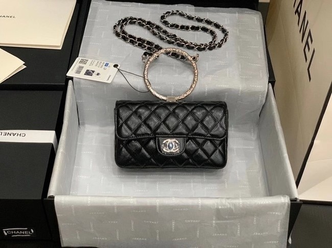 Chanel Flap Original Lambskin Leather Shoulder Bag AS1665 black