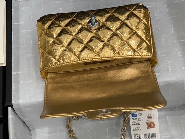 Chanel Flap Original Lambskin Leather Shoulder Bag AS1665 gold