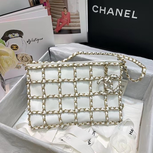 Chanel Original Lambskin Small shopping bag AS1382 white