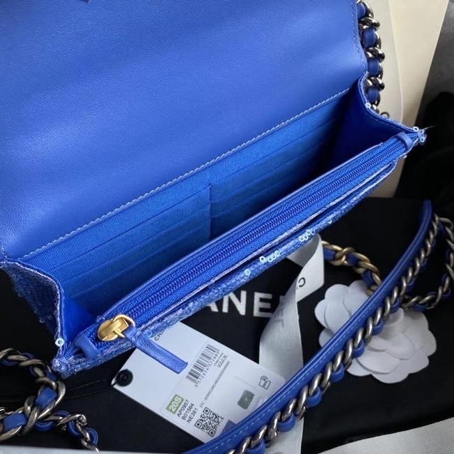 Chanel 19 Chain Wallet WOC AP0957 blue