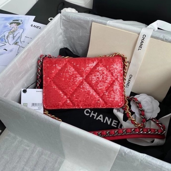 Chanel 19 Chain Wallet WOC AP0957 red