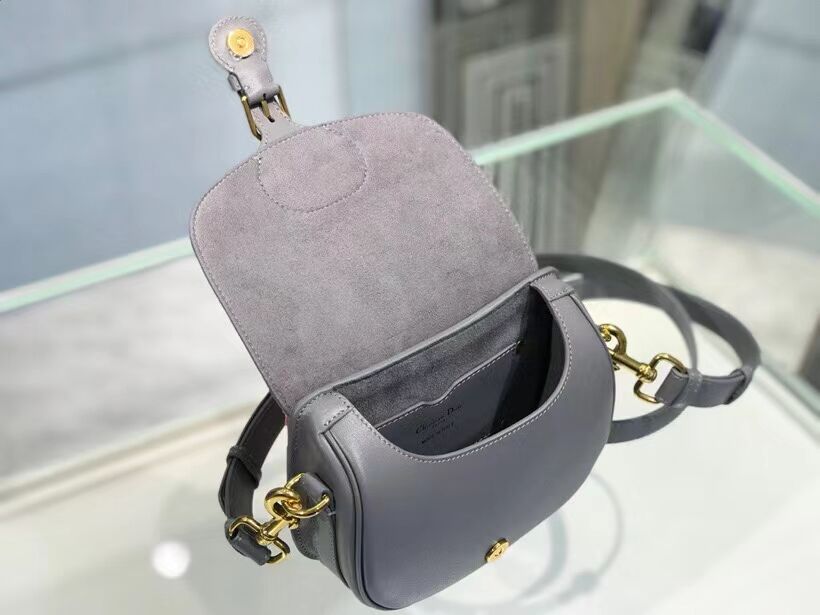 SMALL DIOR BOBBY BAG Gray Box Calfskin Gray Box Calfskin M9317