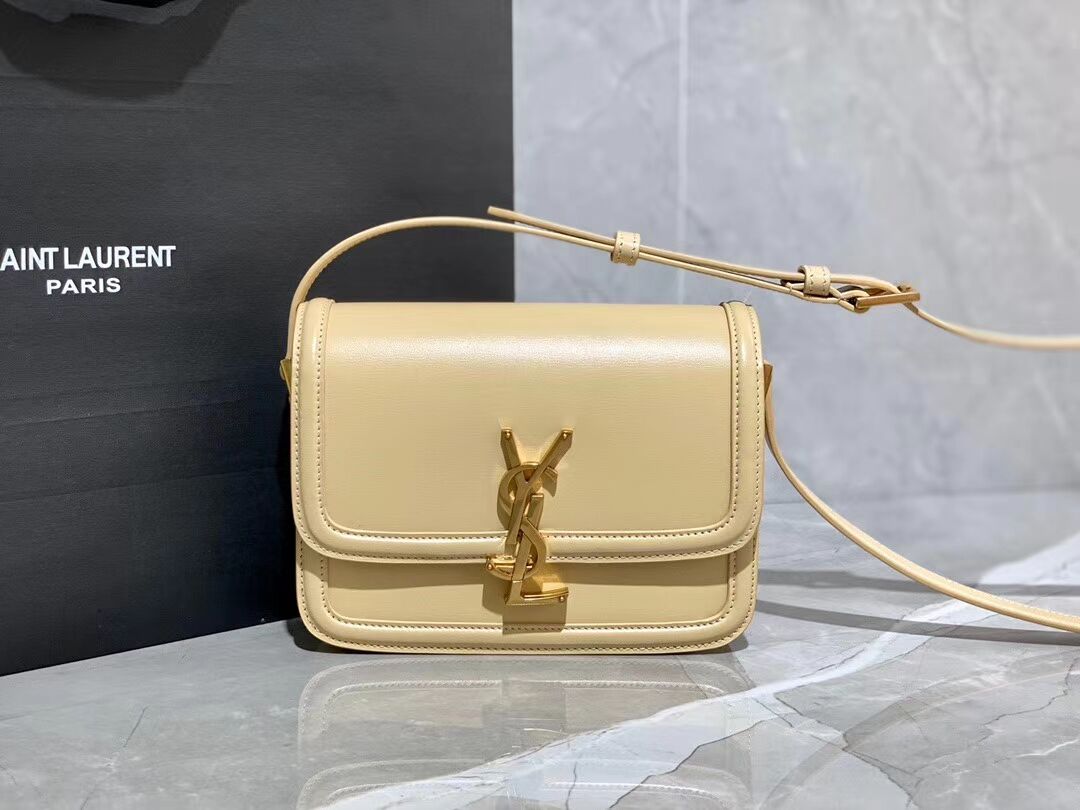 SOLFERINO SMALL SATCHEL IN BOX SAINT LAURENT LEATHER 63430 Beige