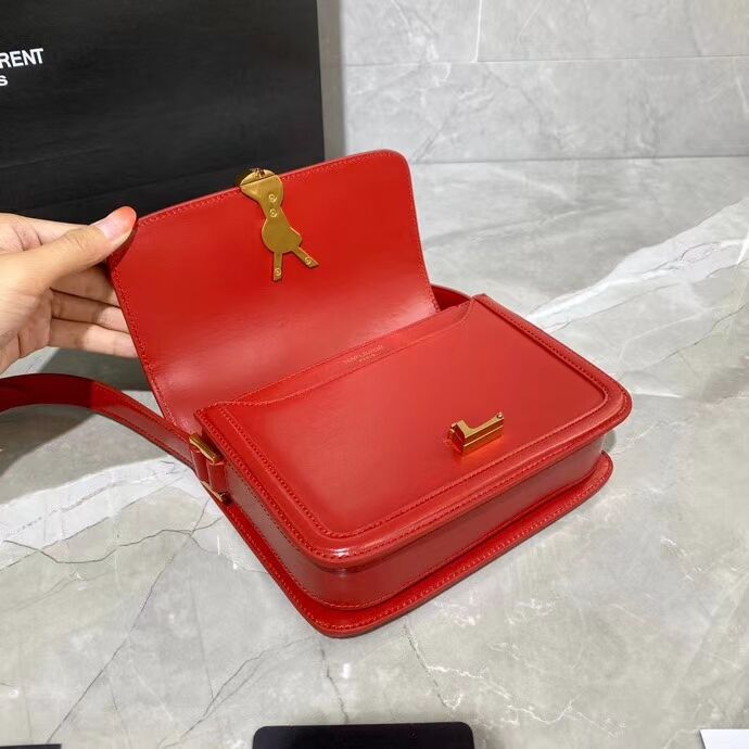 SOLFERINO SMALL SATCHEL IN BOX SAINT LAURENT LEATHER 63430 red