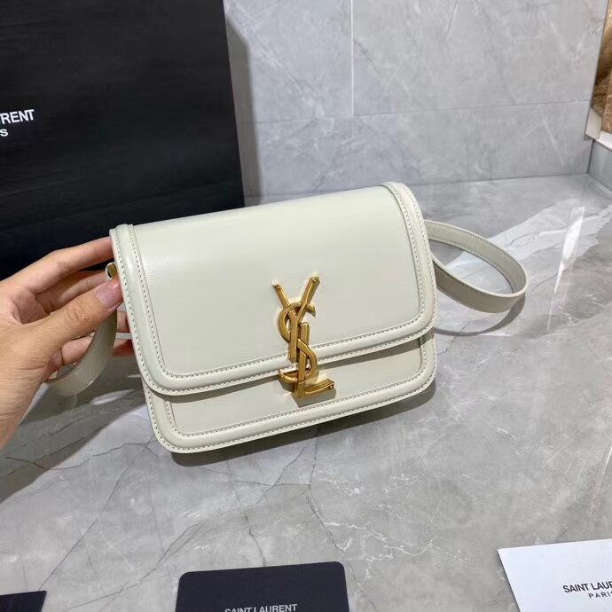 SOLFERINO SMALL SATCHEL IN BOX SAINT LAURENT LEATHER 63430 white