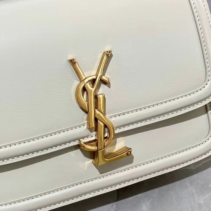 SOLFERINO SMALL SATCHEL IN BOX SAINT LAURENT LEATHER 63430 white