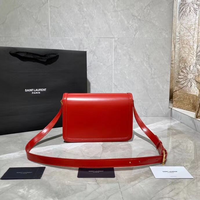 SOLFERINO MEDIUM SATCHEL IN BOX SAINT LAURENT LEATHER Y63435 RED