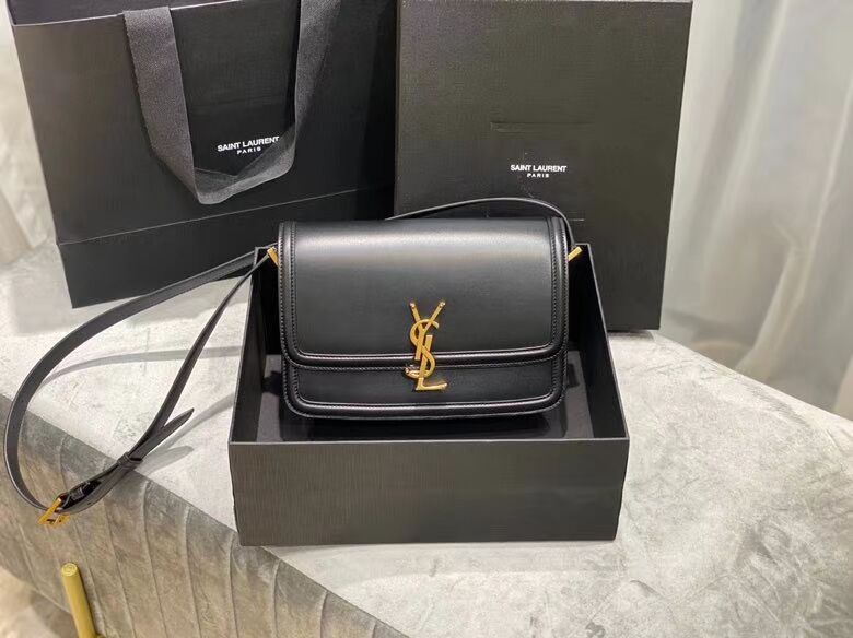 SOLFERINO MEDIUM SATCHEL IN BOX SAINT LAURENT LEATHER Y63435 black