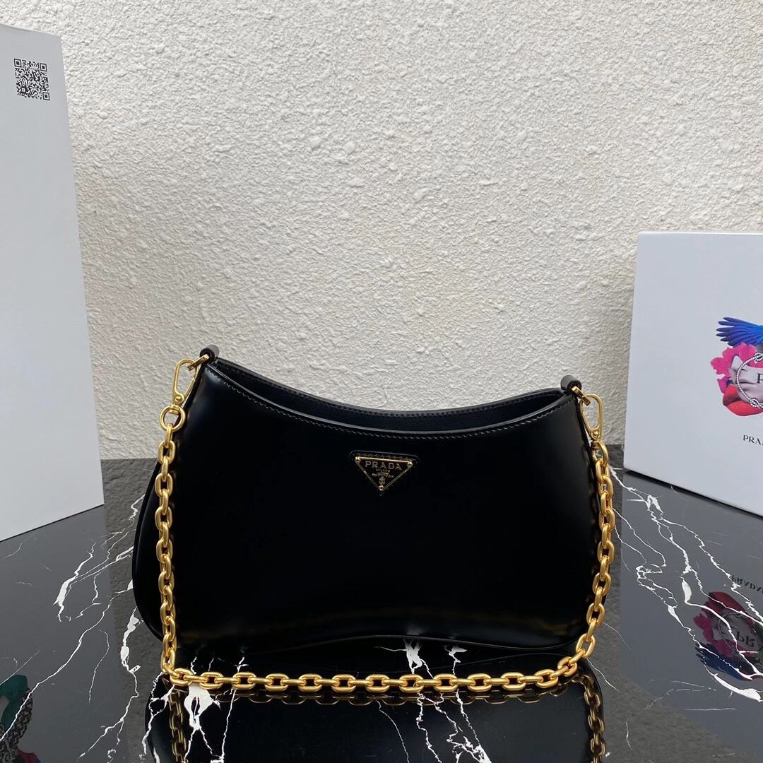 Prada Saffiano leather shoulder bag 2BC148 black