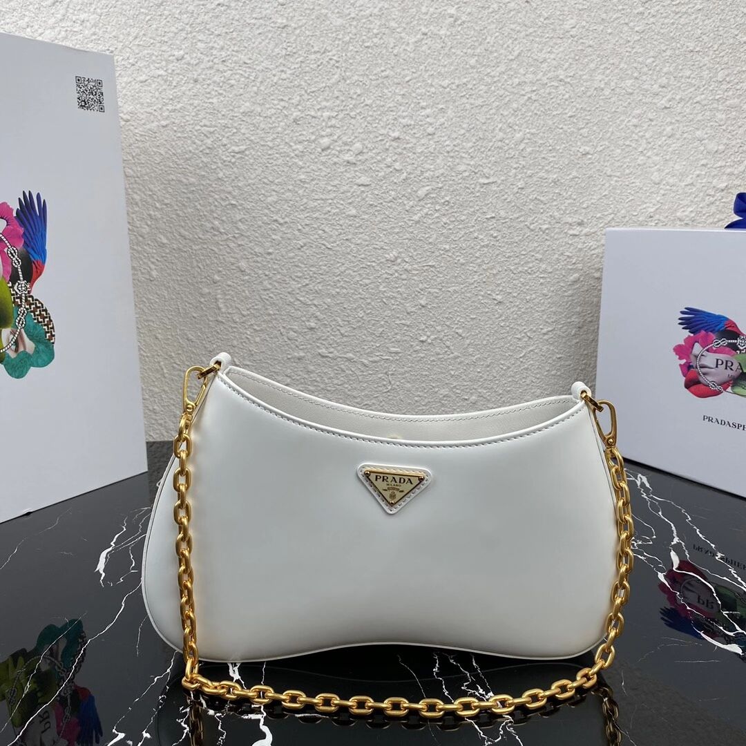 Prada Saffiano leather shoulder bag 2BC148 white