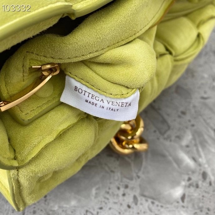 Bottega Veneta PADDED CASSETTE Velvet BAG 591971 Lemon