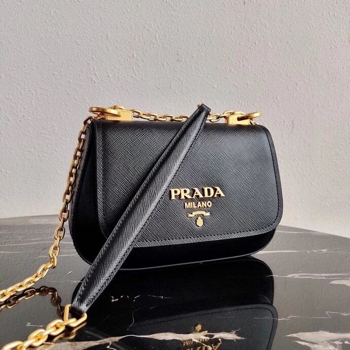 Prada Saffiano leather shoulder bag 2BD275 black