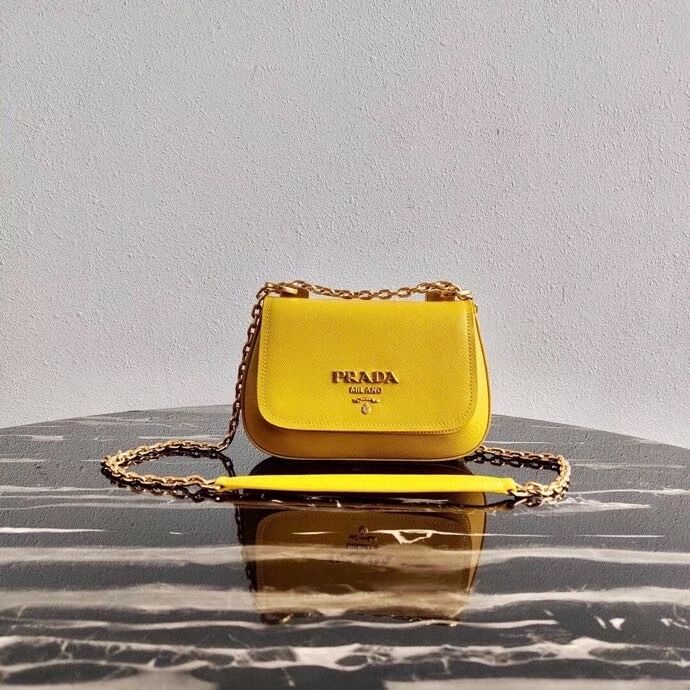 Prada Saffiano leather shoulder bag 2BD275 yellow